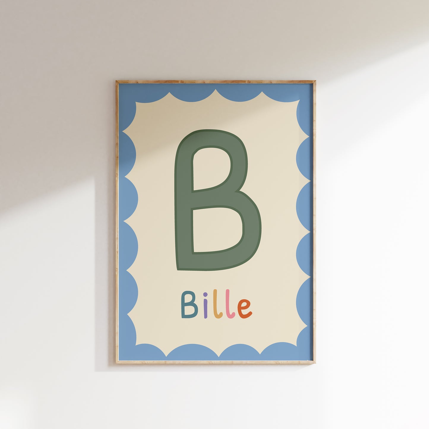 Bogstavplakat med navn | Plakat med barnets forbogstav og navn