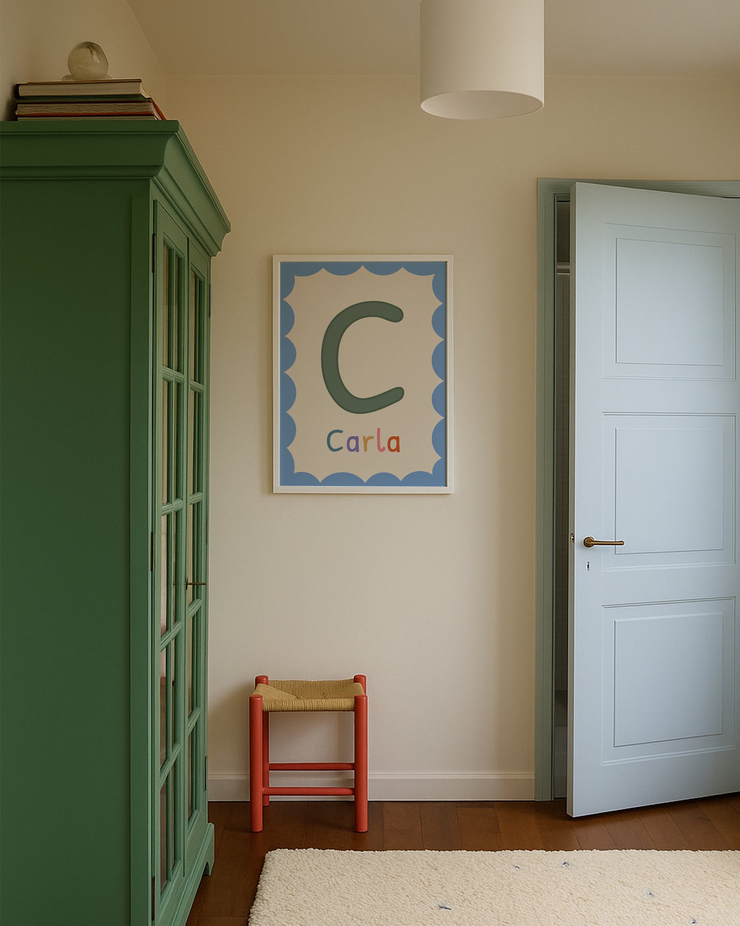 Bogstavplakat med navn | Plakat med barnets forbogstav og navn