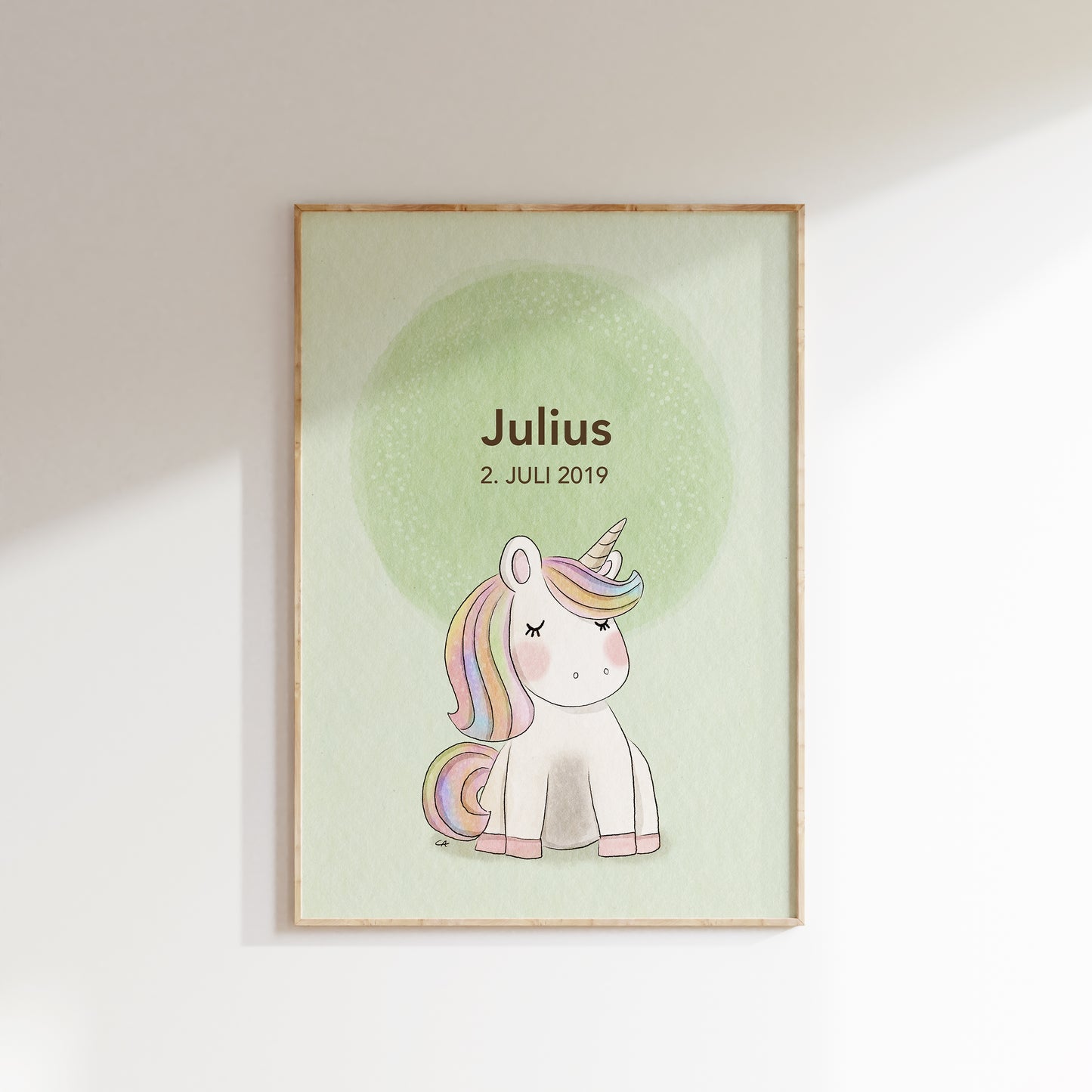 Navneplakat med enhjørning | Plakat med barnets navn