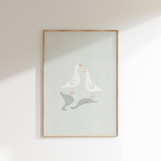 Fine gæs | Plakat med to små gæs