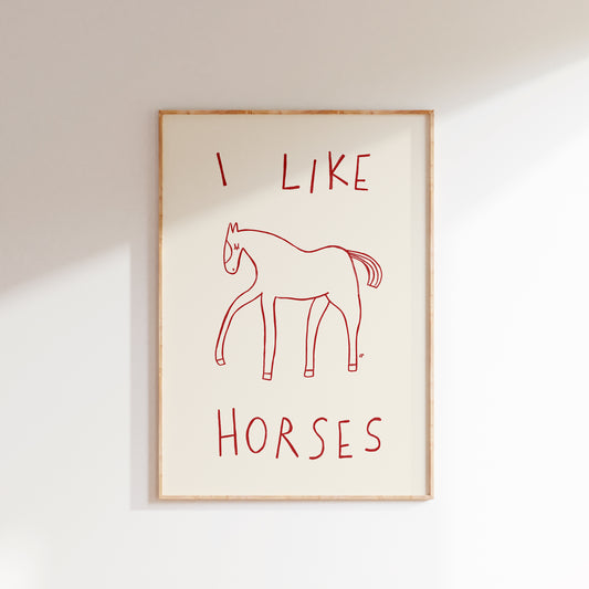 I Like Horses | Plakat med hest