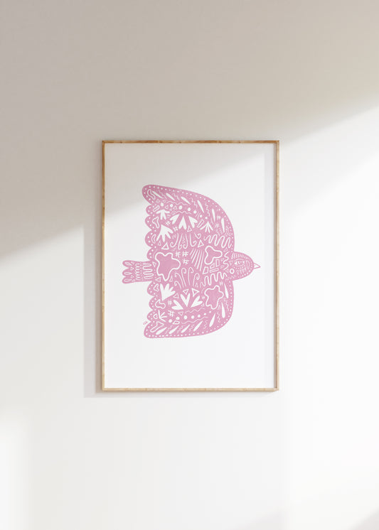 Flyv fugl, flyv | Plakat med en stor fugl | Flere farver