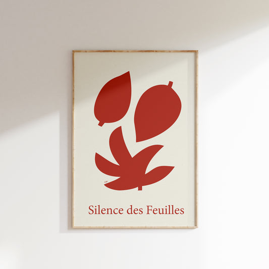 Silence des Feuilles | Plakat med røde figurer