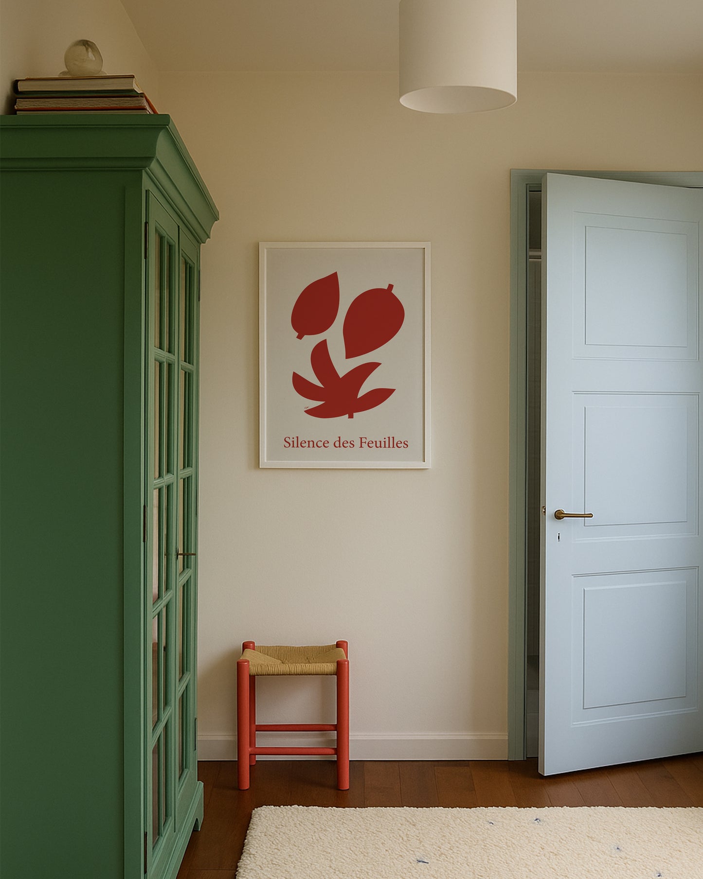 Silence des Feuilles | Plakat med røde figurer