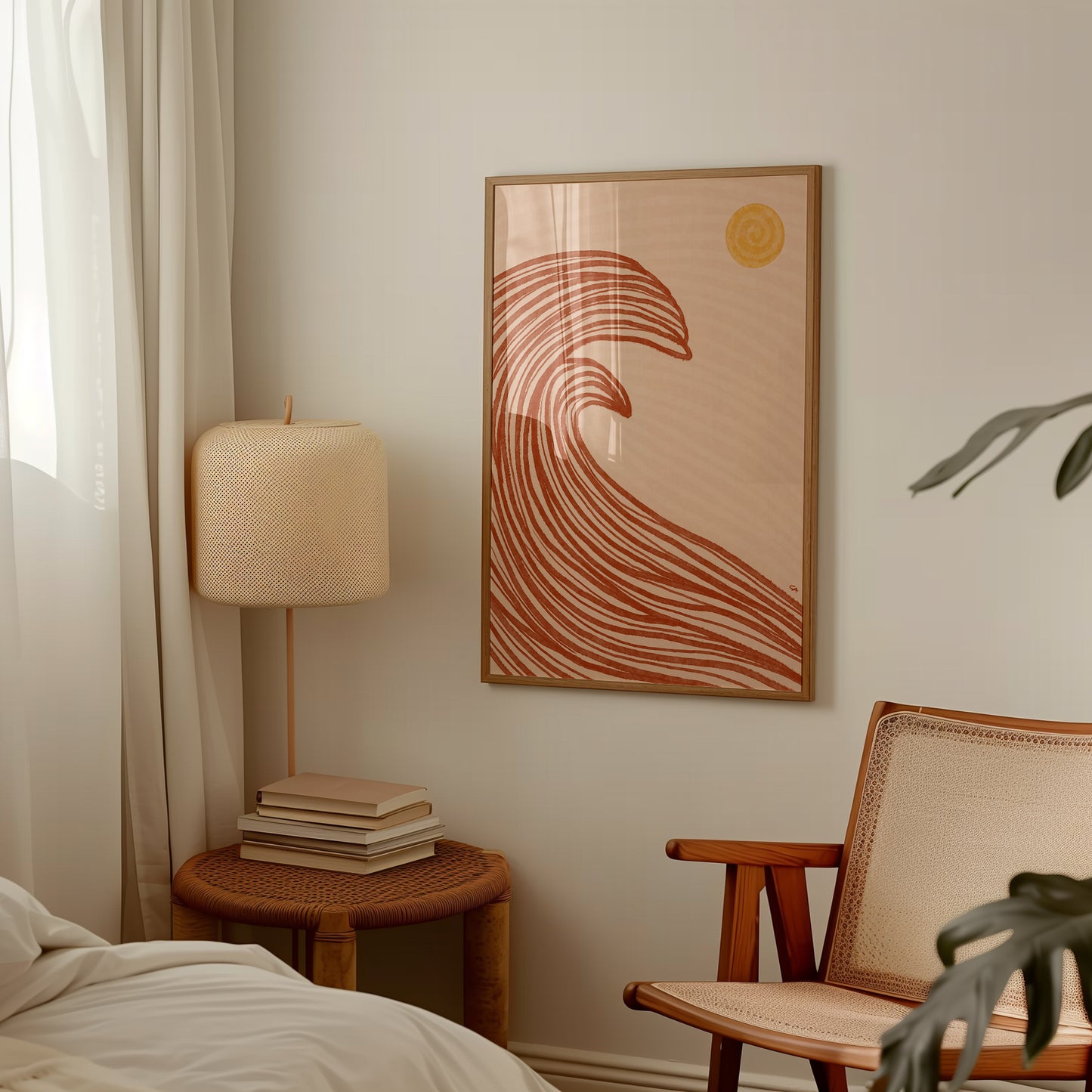 Ocean Flow | Plakat med en bølge og en sol